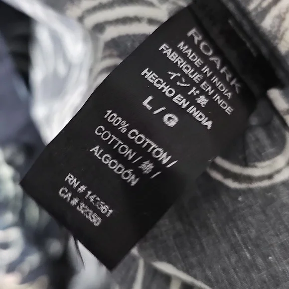 Roark Tropakill Navy Floral Short Sleeve‎ Shirt Large New - Picture 6 of 7